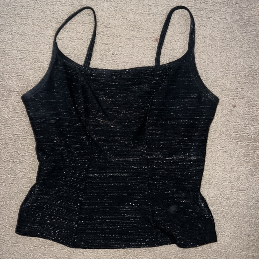 Black Glitter Women's slimming tank Top